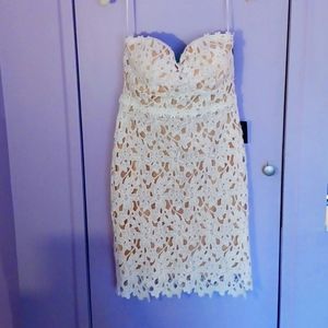 White lace dress by Lulus